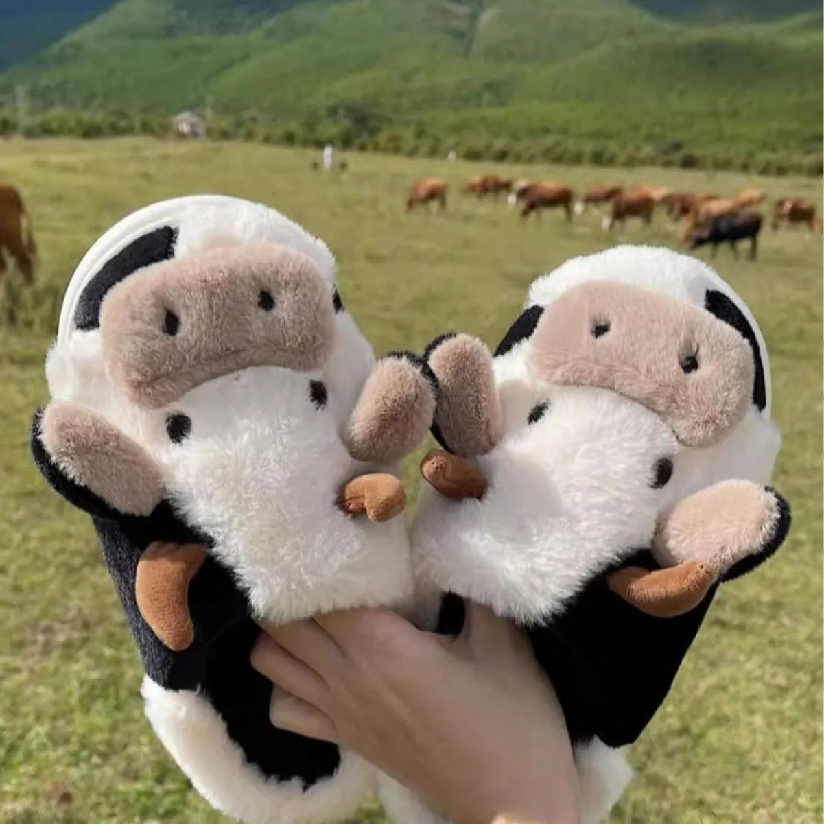 Handmade Cow Slippers